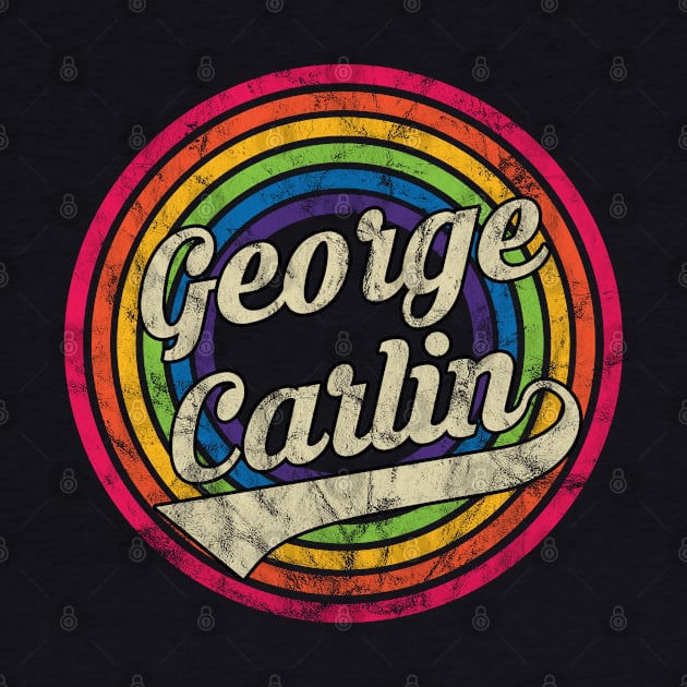 George Carlin - Retro Rainbow Faded-Style by MaydenArt